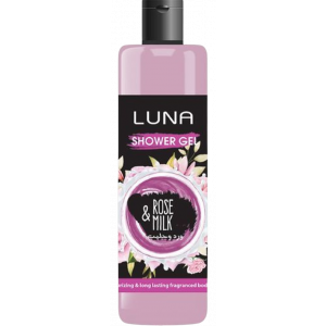 LUNA SHOWER GEL ROSE & MILK MOISTURIZING & LONG LASTING FRAGRANCED BODY WASH 500 ML